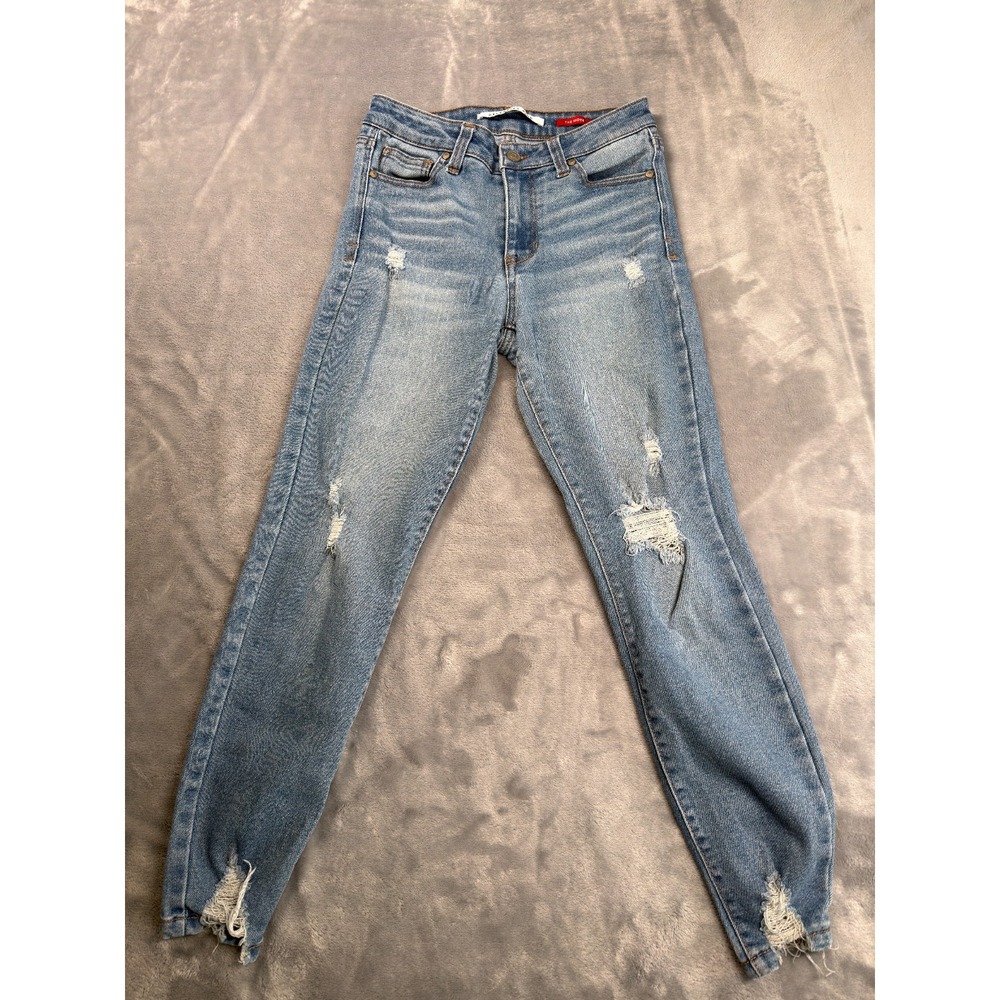 Celebrity Pink The Rider Jeans Womens 3/26 Blue Distressed Skinny CJ22005RIX